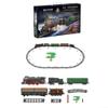 68Pcs Christmas Train Set, Electric Train Toy with Smokes,Lights and Sound, Train for Around The Christmas Tree, Steam Engine Hobby Train Set, Suitable for All Ages view 1
