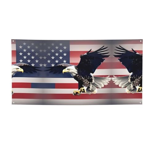 3d Bald Eagle Flying With American Flag Print Versatile Party Banner,Birthday Party Decorations,Innovative Designs For All Occasions