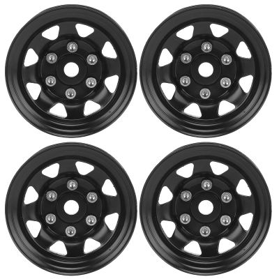 4 Pcs 1.55 Inch RC Beadlock Wheel Hub, RCl Hubs for AX90069 Crawlers, Strength Zinc y RC Hubs with 5 Hole Silver, Non ing (Black)