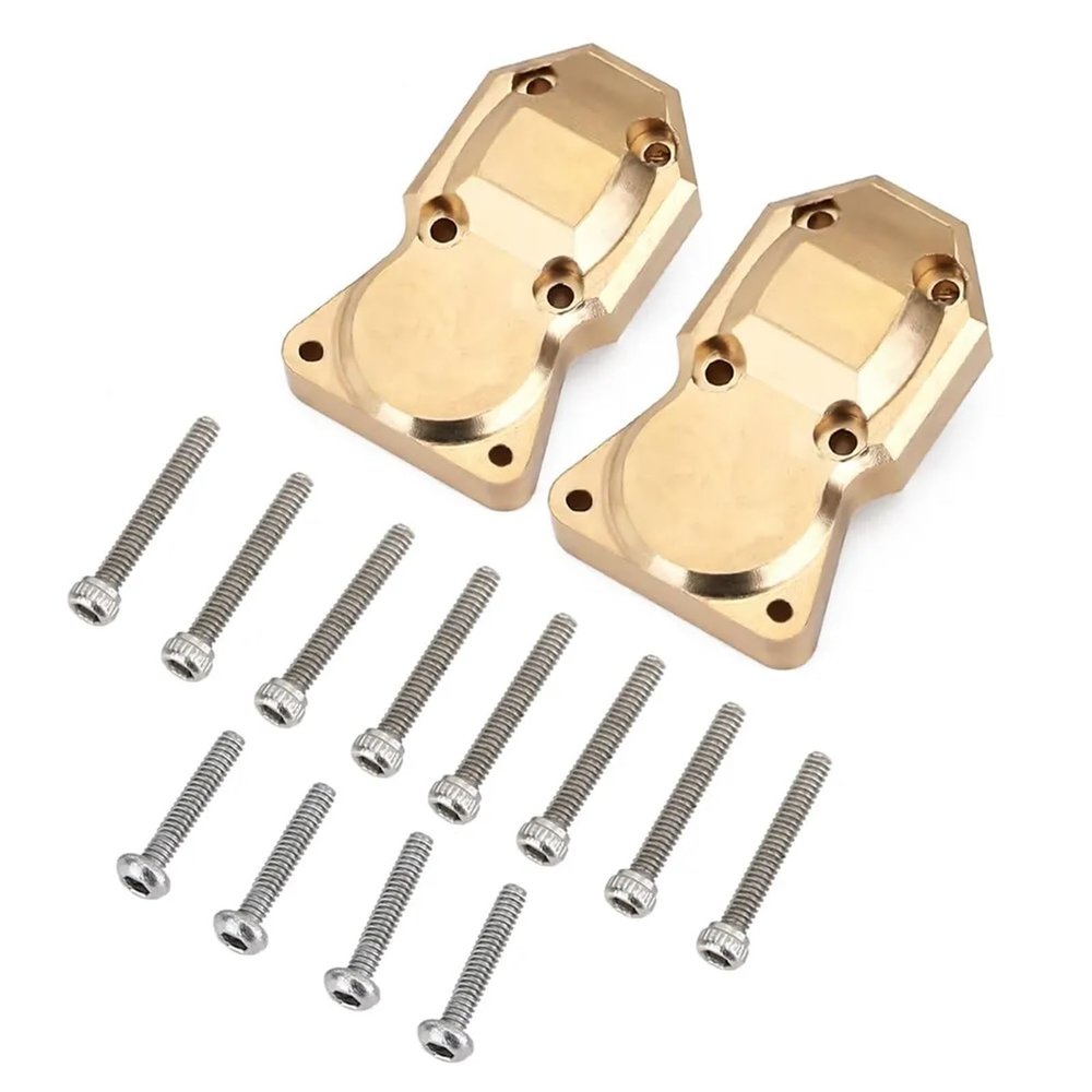1 Pair RC Car Brass Differential Covers Front and Rear Heavy Duty Differential Axle Covers For Axial for SCX24 90081 1/24 Track Cars confident