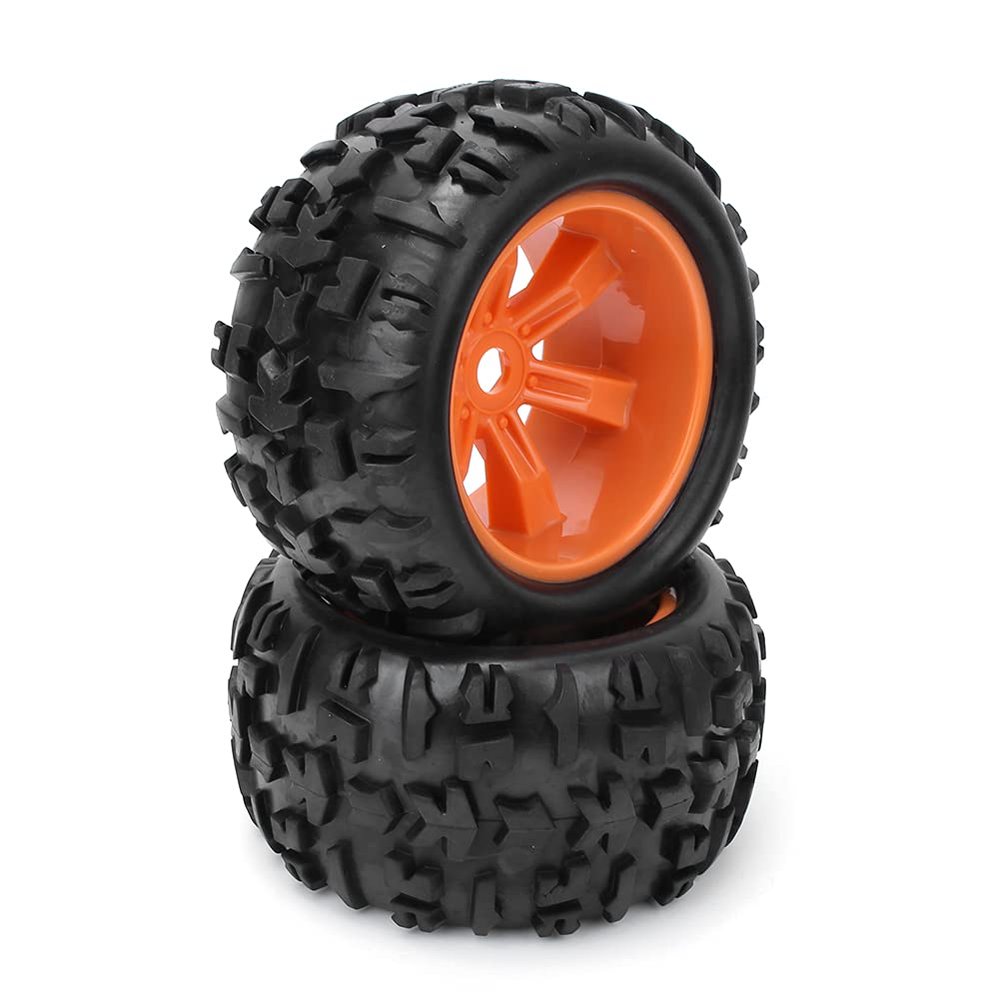 2Pcs Wheels Hubs Tyre Rubber Tires Accessory, RC Wheel RC Tires, Performance RC Truck Wheel with Enhanced Grip, 1/8 Scale RC Rubber for ZD 8477, Compatible