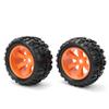 2Pcs Wheels Hubs Tyre Rubber Tires Accessory, RC Wheel RC Tires, Performance RC Truck Wheel with Enhanced Grip, 1/8 Scale RC Rubber for ZD 8477, Compatible view 2