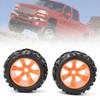 2Pcs Wheels Hubs Tyre Rubber Tires Accessory, RC Wheel RC Tires, Performance RC Truck Wheel with Enhanced Grip, 1/8 Scale RC Rubber for ZD 8477, Compatible view 4