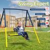 440lbs Flying Saucer Swing Set with 40" Saucer Tree Swing and Heavy Duty A-Frame Stand, Full Steel Outdoor Metal Swing Set for Kids, Backyard, Playground (Blue) view 2