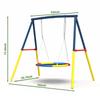 440lbs Flying Saucer Swing Set with 40" Saucer Tree Swing and Heavy Duty A-Frame Stand, Full Steel Outdoor Metal Swing Set for Kids, Backyard, Playground (Blue) view 3