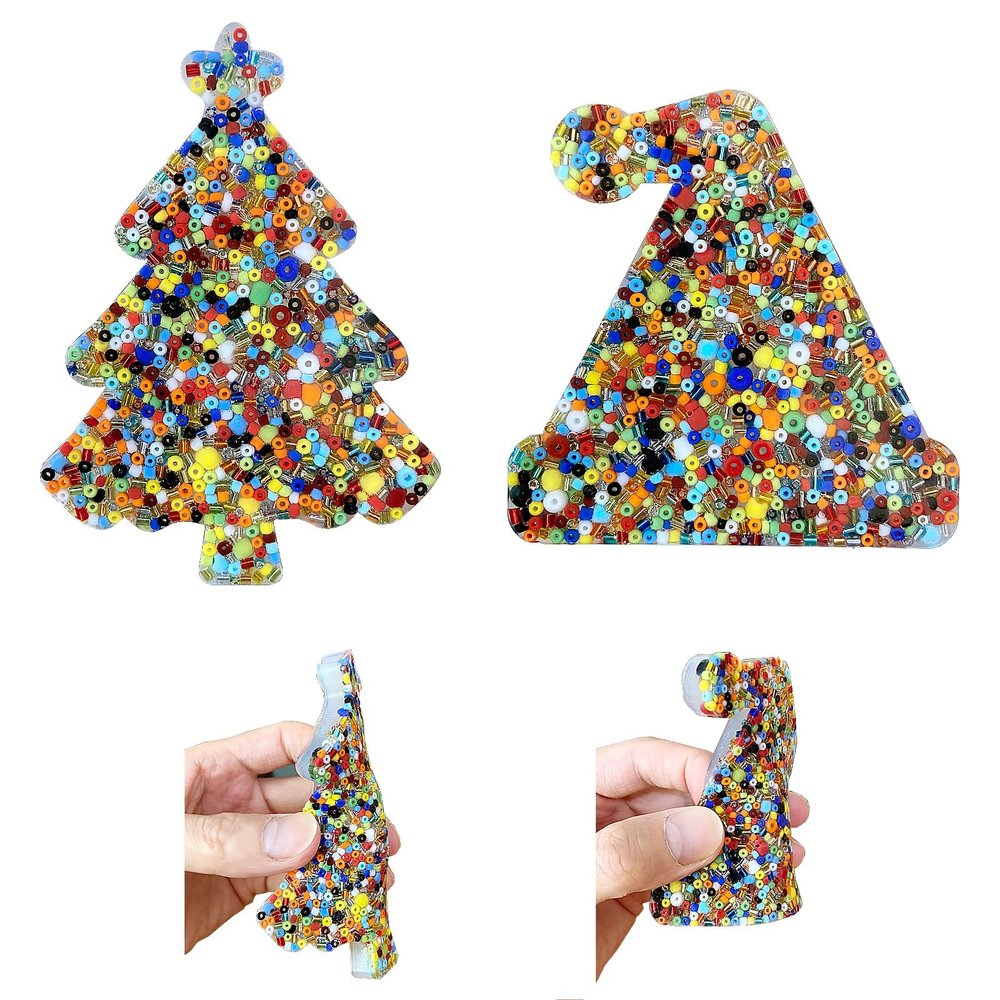 2 PCS Skin Picking Fidget Pad Set, Portable Sensory Toys for Kids and Adults, Party Favors, School Supplies, Christmas Pack