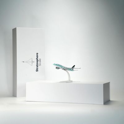 Stratosphere Model Cathay Pacific Airbus A350-900 Diecast Aircraft 1:300 Scale, Modern Wide-Body with Display Frame, Metal Pins & Card Pack, Asian Aviation Gift.