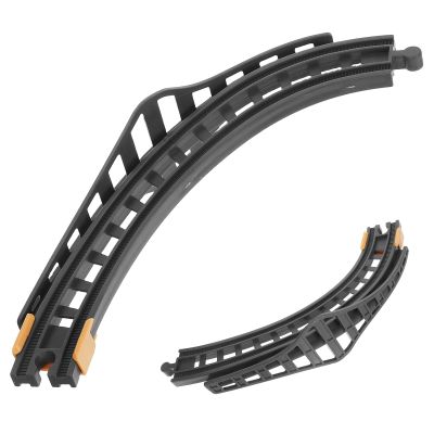 HEANUJJ 2pcs Curved Train Track Pieces - Grey Plastic Track Connector - Railway Expansion Accessories Replacement for Toy Model Railroad Slopes Party Decor