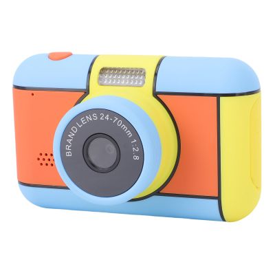 Akozon Kids Camera 2.4 Inch Screen Double Lens 48MP HD Digital Camera with Flash Filters for Toy Present (Blue)