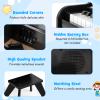 Costzon 25 Keys Kids Piano Keyboard, Mini Digital Piano Wooden Toy w/ Adjustable Speed & Volume, Teaching Mode, Removable Music Stand, Educational Music Instrument for Kids Aged 3+ (Black,with Stool) view 3