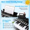 Costzon 25 Keys Kids Piano Keyboard, Mini Digital Piano Wooden Toy w/ Adjustable Speed & Volume, Teaching Mode, Removable Music Stand, Educational Music Instrument for Kids Aged 3+ (Black,Triangular) view 2