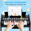 Costzon 25 Keys Kids Piano Keyboard, Mini Digital Piano Wooden Toy w/ Adjustable Speed & Volume, Teaching Mode, Removable Music Stand, Educational Music Instrument for Kids Aged 3+ (Black,Triangular) view 4