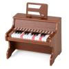 Costzon 25 Keys Kids Piano Keyboard, Mini Digital Piano Wooden Toy w/ Adjustable Speed & Volume, Teaching Mode, Removable Music Stand, Educational Music Instrument for Kids Aged 3+ (Brown,Upright) view 1