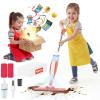 Matscover Kids Spray Mop - Chores Chart Set Montessori Cleaning Set Toy with Real Water Sprayer 2PCS Washable Pads and 10PCS Disposable Mop Pads for Ages 3-8 (Pink) view 1