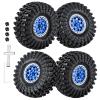 4PCS 1.9Inch Beadlock Honeycomb Rims and Voodoo Tire Set for 1/10 TRX4 TRX6 SCX10 RC Crawler Car (Blue) view 1