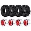 4PCS 1.9Inch Beadlock Honeycomb Rims and Voodoo Tire Set for 1/10 TRX4 TRX6 SCX10 RC Crawler Car (Red) view 2