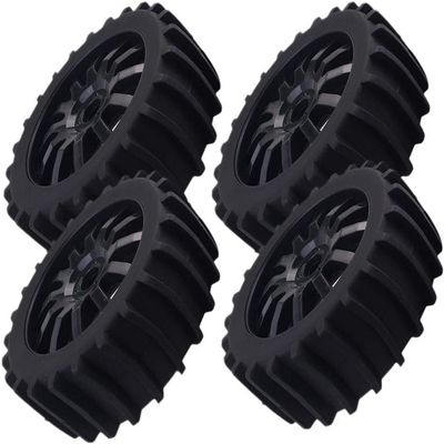 4Pcs 1/8 RC Off Road Snow Sand Paddle Tires Tyre Wheel for HSP HPI Baja,Black