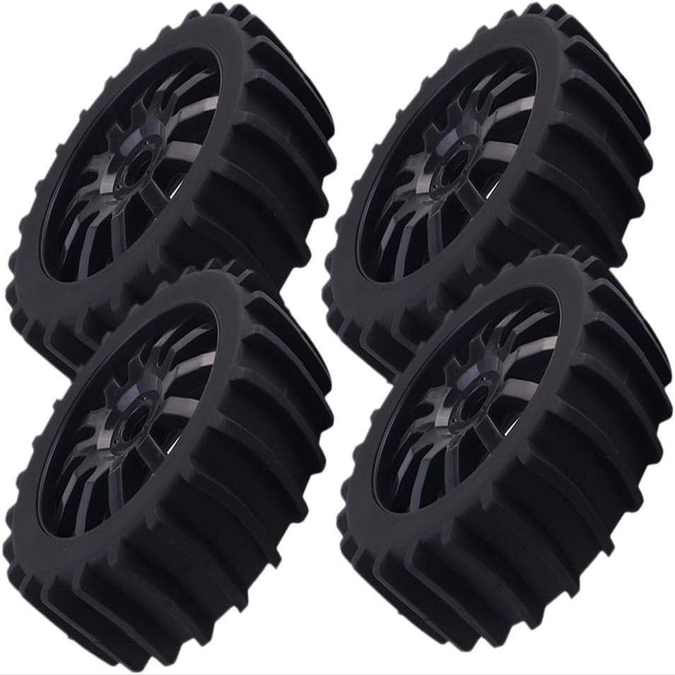 4Pcs 1/8 RC Off Road Snow Sand Paddle Tires Tyre Wheel for HSP HPI Baja,Black