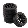 4Pcs 1/10 Rubber Tire Rc Racing Car Tires On Road Wheel Rim Fit for Hsp Hpi 9068-6081 Rc Car Part view 1