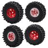 4PCS 1.9Inch Beadlock Planetary Shape Rims and Soft Rubber Rock Tire Set for 1/10 TRX4 SCX10 RC Crawler Car (Red) view 2