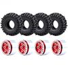 4PCS 1.9Inch Beadlock Planetary Shape Rims and Soft Rubber Rock Tire Set for 1/10 TRX4 SCX10 RC Crawler Car (Red) view 4
