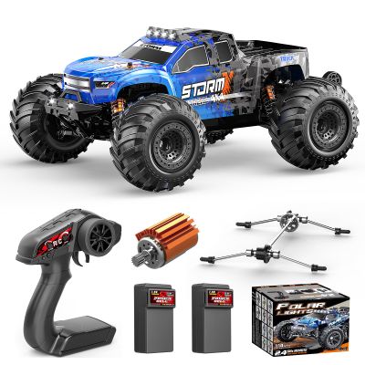 Cirmine RC Cars 1:14 All Terrain Off-Road RC Truck, 4WD Fast Remote Control Car 40 KM/H, 4X4 Waterproof Monster Truck with 21300mAh Batteries, Metal Shocks, 6 LED Headlights, RTR RC Vehicle