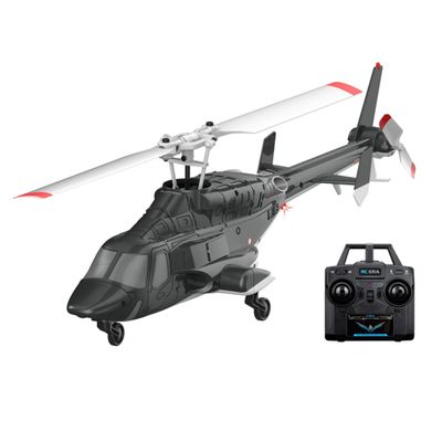 A61 Air-wolf RC Helicopter for Adults, A61 1/52 Scale Air-wolf 2.4G 4CH Single Rotor Flybarless Mini RC Helicopter Model with Optical Flow Altitude Hold, Gift for Adults Beginners (Black and White)