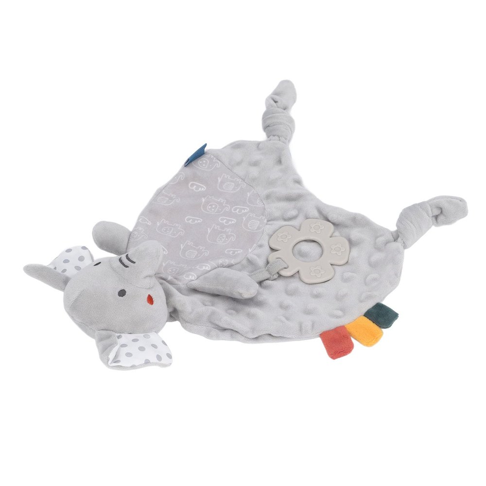 Aqur2020 Gray Safety Blanket for Toddlers, Polyester, Soothing Rattle Toy for Baby's Sleep