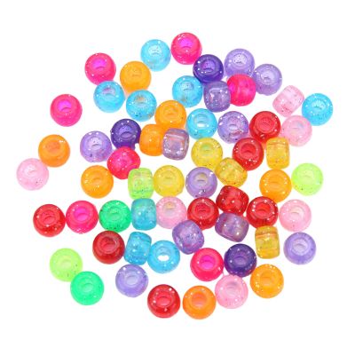 200pcs Colorful Acrylic Hair Beads for Kids Girls Braids Glow in Dark Round Braiding for Accessories Glow in Dark