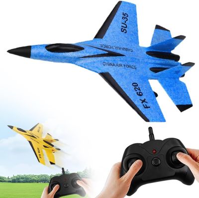 Beterder 2026 New Remote Control Airplane, Gravity Glider Foam RC Fighter 360 Remote Control Glider Airplanes with Lights Airplane Model (Blue)