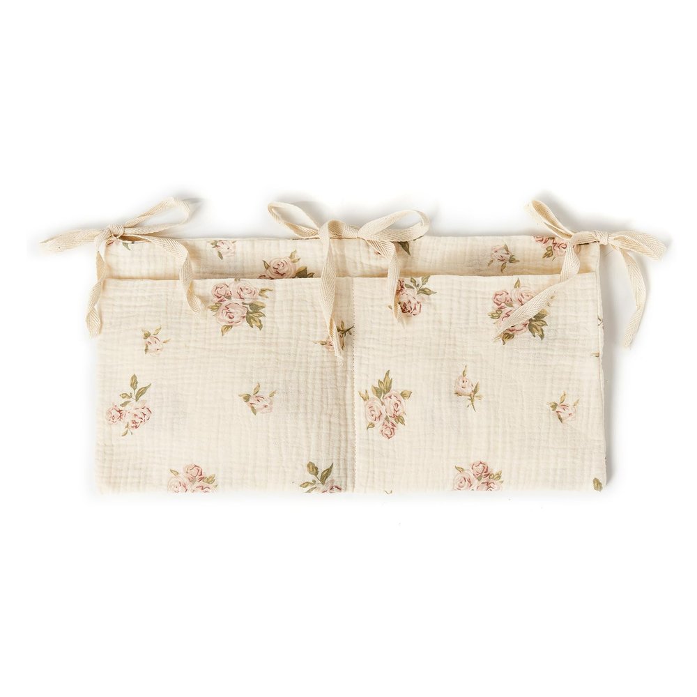 Pjeghbvop Baby Bedside Storage Bag with 2 Pocket Organize Hangings Bag Cotton for Diapers Pacifiers & Supply Baby Bedside