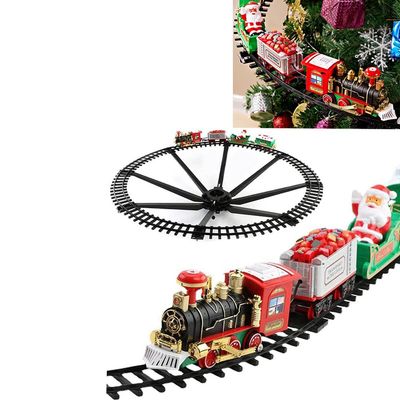 Christmas Toy Train Set with Light and Sound Haning Christmas Electric Train Toy Around Under The Christmas Tree Engine Railway Track Playset for Boys Girls