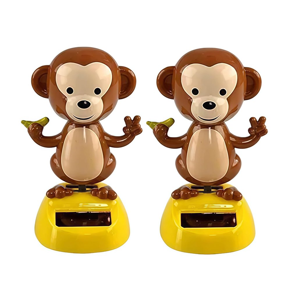 2Pcs Cute Monkey Solar Power Dancing Monkey Figure for Car Dashboard Desktop Decor for Kids Teens Solar Power Kits Auto Parts