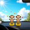 2Pcs Cute Monkey Solar Power Dancing Monkey Figure for Car Dashboard Desktop Decor for Kids Teens Solar Power Kits Auto Parts view 3