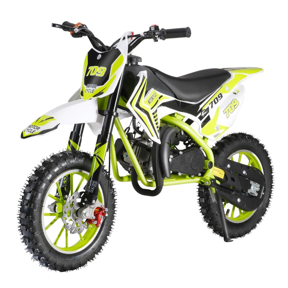 50CC Kids Dirt Bike, Gas Dirt Bike, Pit Bike, Kids Motorcycle, New Model Quality Improvement, Max Load 330LBS, Max 25MPH, Gifts for Teen Boys (08-Green Pro)