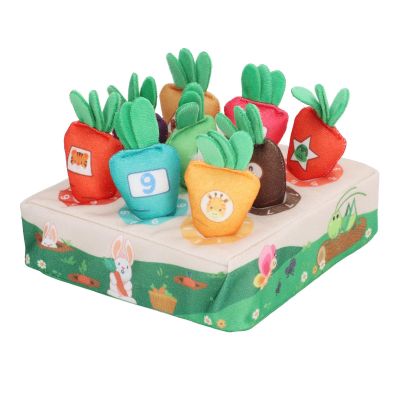 Aqur2020 Number Carrot Pull-Out Plush Toy, Interactive Educational Game, Soft and Durable Material, 6 or 9 Carrots, Color and Number Recognition, Ages 1-9