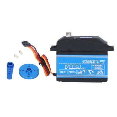 1/5 Scale RC Servo | 180 Degrees Aluminum Alloy Gear for High Control | Heavy Duty Servo for RC Cars/Boats/Trucks | 70 Kg.Cm Stall, 8.4V