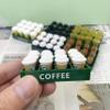 12-Piece Miniature RC Car Coffee Cup with Tray  Resin Soft Drink Set for 1/10 RC Crawler Accessories, Dollhouse Kitchen Dcor, Compatible with SCX10, TRX4, D90, TF2, Axial Capra, Tamiya CC01Green view 2