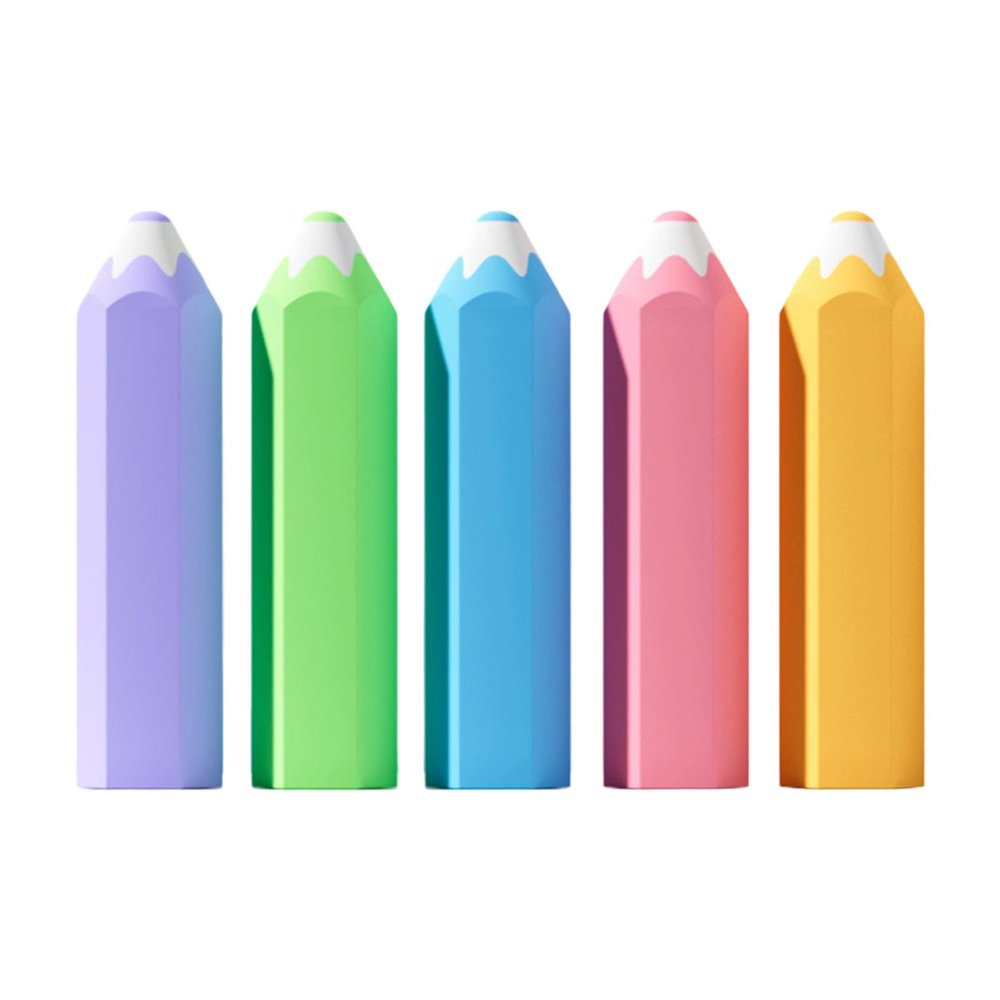 5PCS Novelty Pencil-Shaped Erasers with Hexagon Design Easy-Grip for Students Children Learning Tools Hexagonal for Students