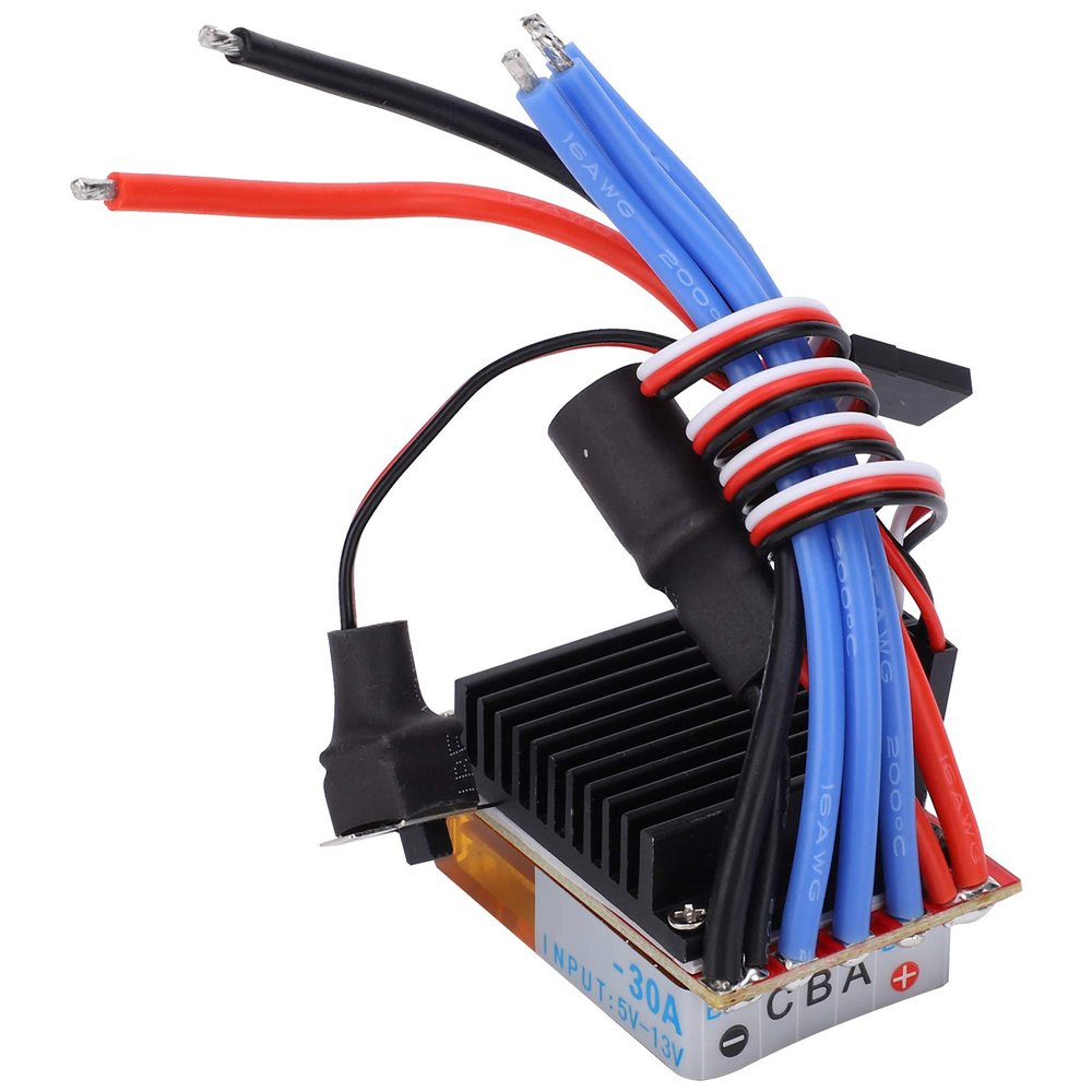 30A ESC with Brake Upgrade | Low Pressure & Overheat Protection | Proportional Braking for 1:18/1:16 RC Cars | 3 Function Modes, 2A / 5V Linear BEC