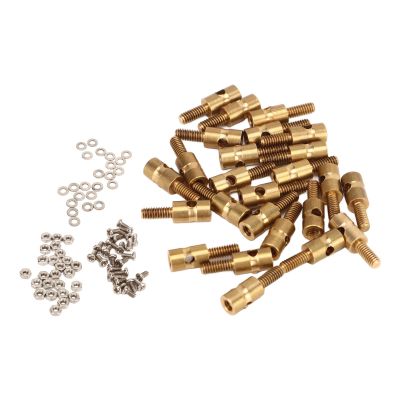 RC Pushrod Linkage Stopper 1.5mm | Brass Quick Adjust Connector for Servo Control | Replacement Part for RC Aircraft/Helicopters/Ship Replicas | 25 - Piece Set with Screws &