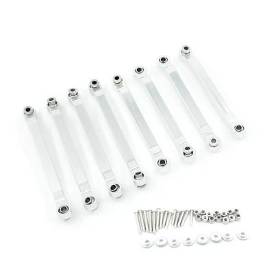 8Pcs RC Car Suspension Tie Rod Metal Chassis Tie Rod Linkage For MN D90 D91 D96 D99 D99S for MN90 1/12 Parts confident(Silver)