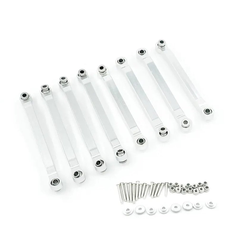 8Pcs RC Car Suspension Tie Rod Metal Chassis Tie Rod Linkage For MN D90 D91 D96 D99 D99S for MN90 1/12 Parts confident(Silver)