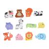 Aqur2020 Wooden Block Toys, Rubber Wood, 12 Blocks, Animals Theme, Non-Paint, 6.1x6.1 Inches, with Storage Box view 1