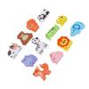 Aqur2020 Wooden Block Toys, Rubber Wood, 12 Blocks, Animals Theme, Non-Paint, 6.1x6.1 Inches, with Storage Box view 4