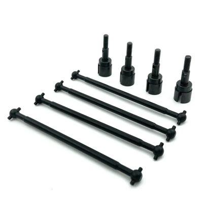 4Pcs Steel Metal Drive Shaft Dogbone 89.5mm 08029 and Short Axle 02033 RC for HSP 1/10 94111 RC Car Parts Accessories confident(Black)