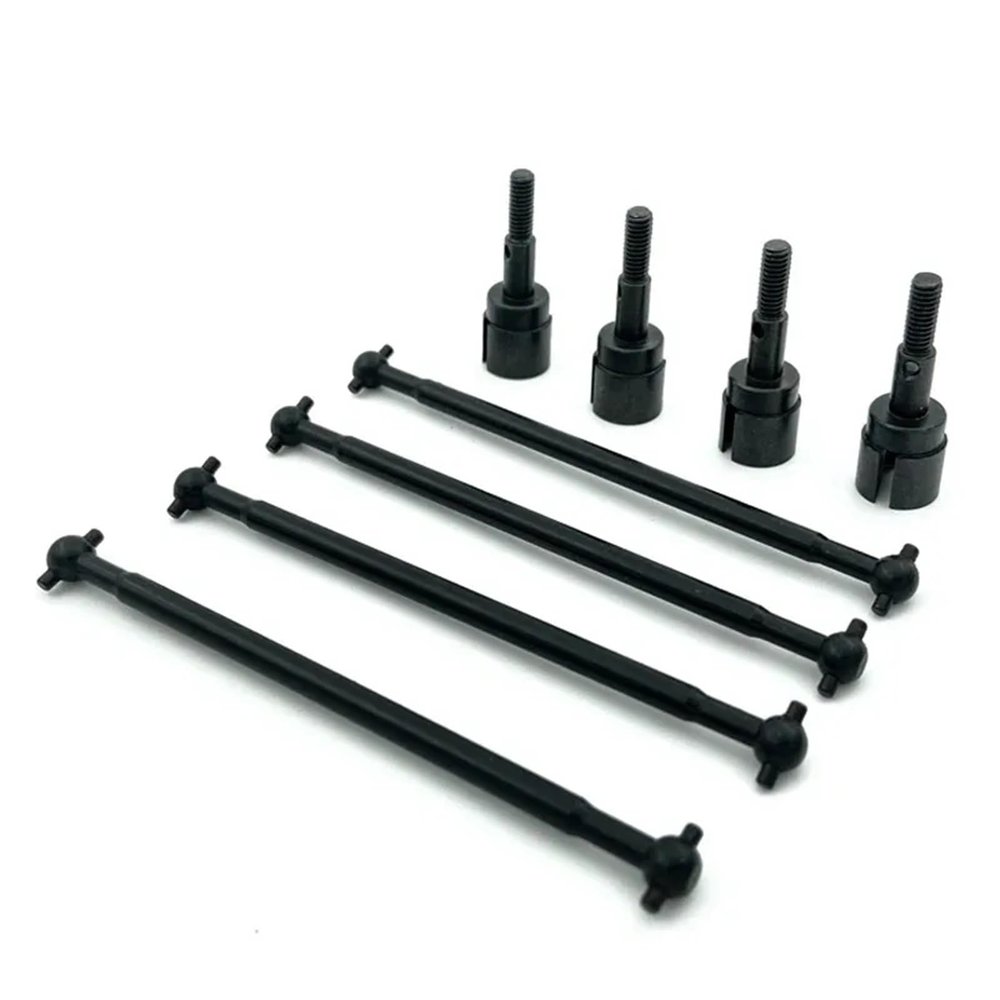 4Pcs Steel Metal Drive Shaft Dogbone 89.5mm 08029 and Short Axle 02033 RC for HSP 1/10 94111 RC Car Parts Accessories confident(Black)