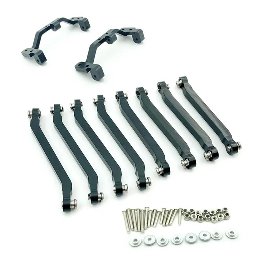 8Pcs RC Car Suspension Tie Rod Metal Chassis Tie Rod Linkage For MN D90 D91 D96 D99 D99S for MN90 1/12 Parts confident(Black with seat)
