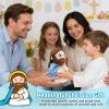 8 Inch Weighted Jesus Plush Doll - Sitting Religious Stuffed Toy with Detachable Halo & Cross - Christian Keepsake for Baptism, Easter, Church - Faith-Based Gift for All Ages view 3