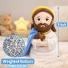 8 Inch Weighted Jesus Plush Doll - Sitting Religious Stuffed Toy with Detachable Halo & Cross - Christian Keepsake for Baptism, Easter, Church - Faith-Based Gift for All Ages view 4